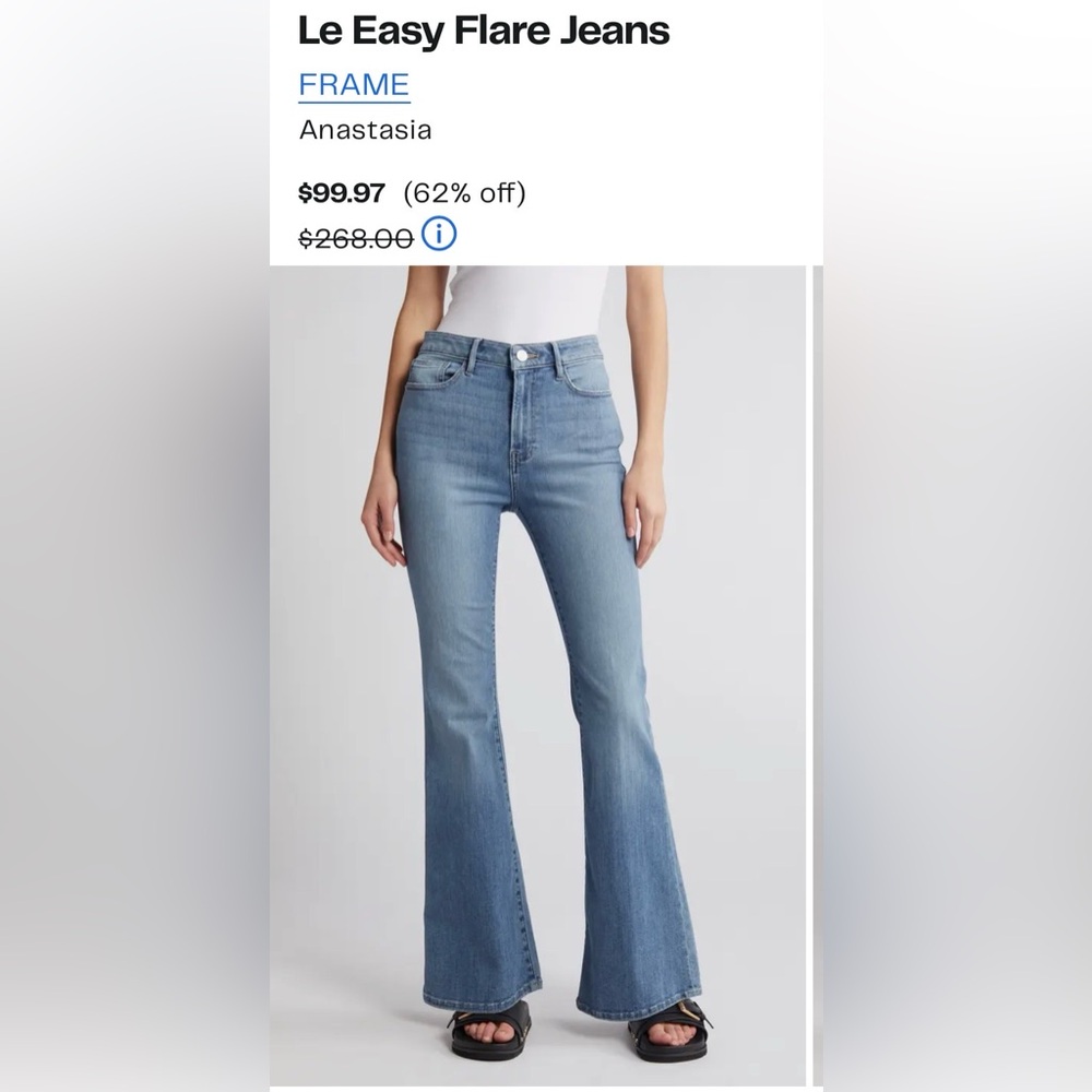 Frame Le Easy Flare Jeans in Anastasia